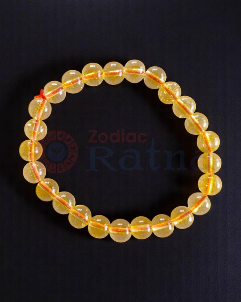 Radiant Yellow Quartz (Citrine) Bracelet abundance and joy Zodiac Ratna