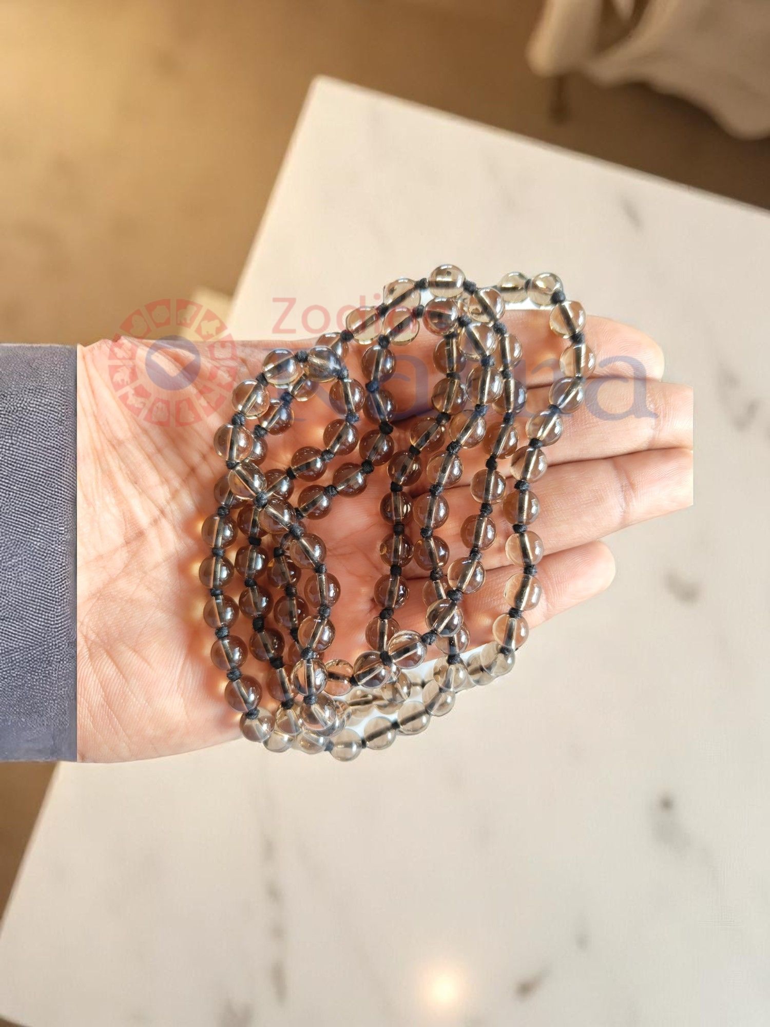 108 + 1 Guru bead Smokey Quartz mala for balance, manifestation, and resilience