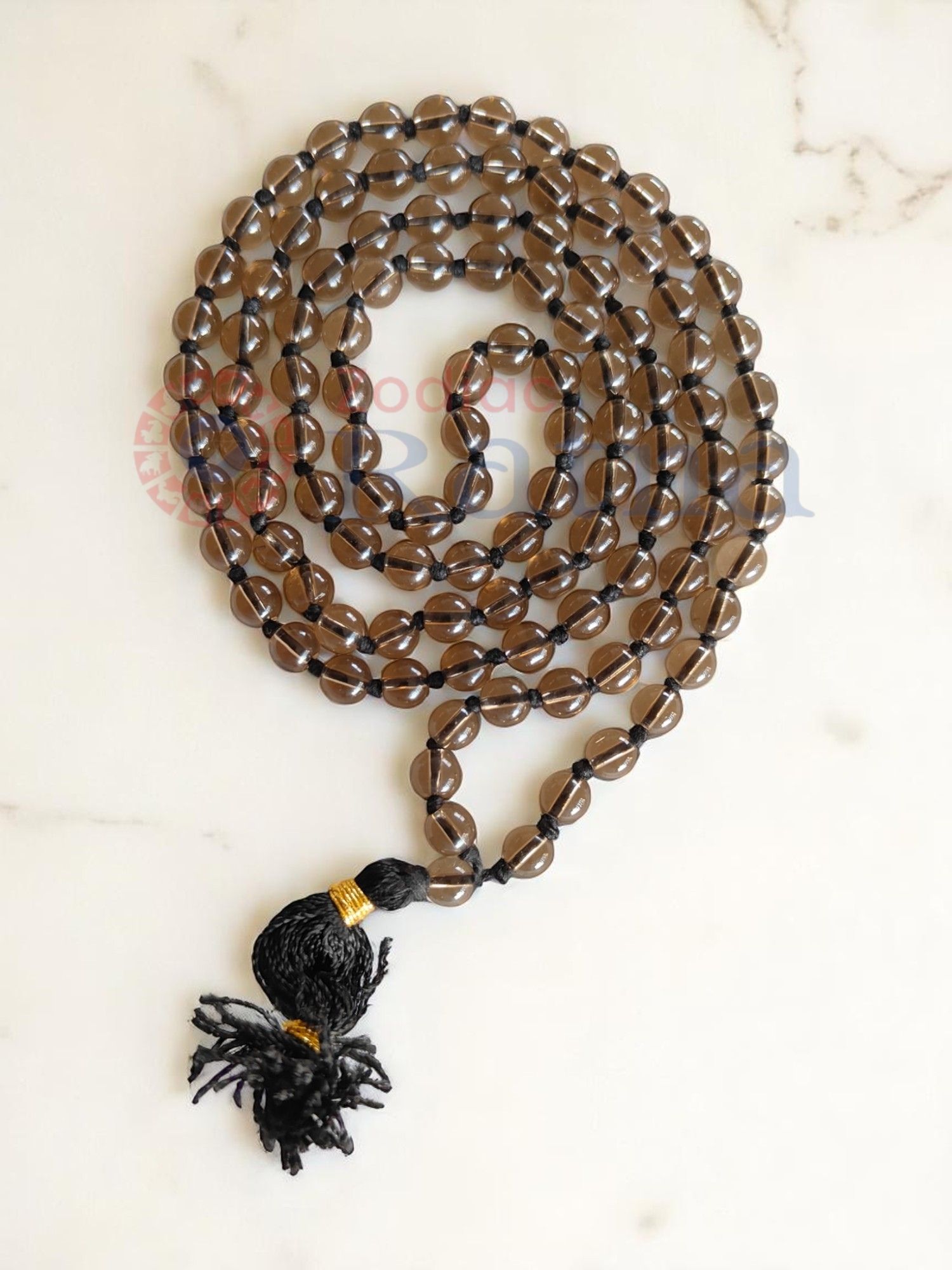 Authentic natural Smokey Quartz beads mala for stability and clarity