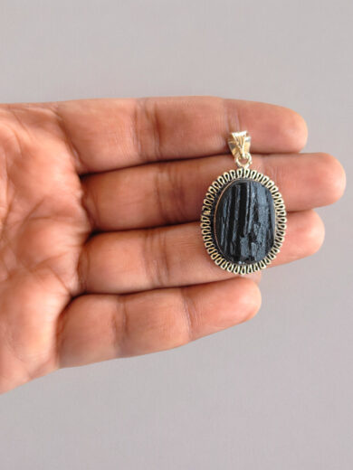 Rough Black Tourmaline Pendant