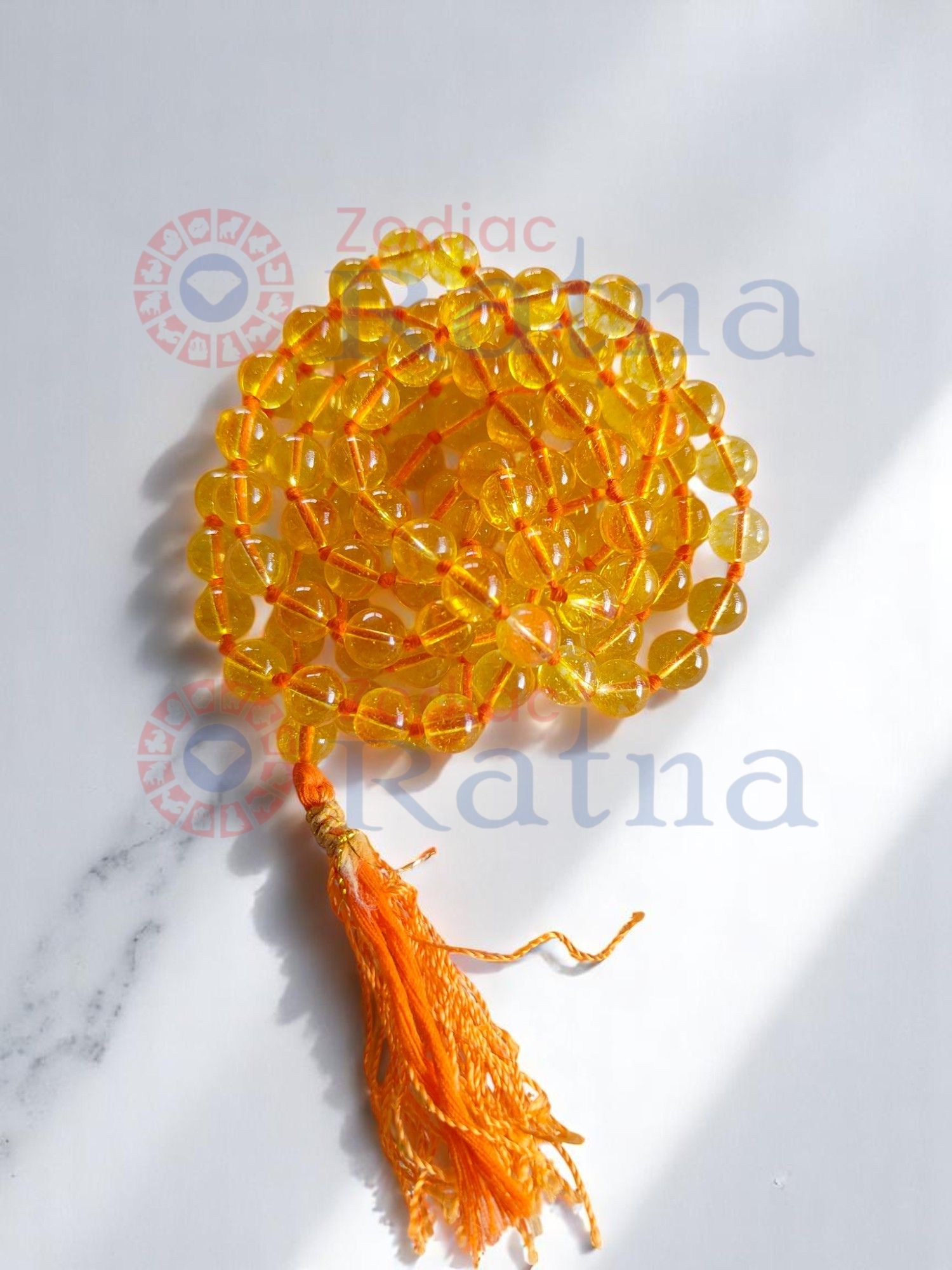 Beautiful Yellow Citrine Mala radiating abundance and good fortune