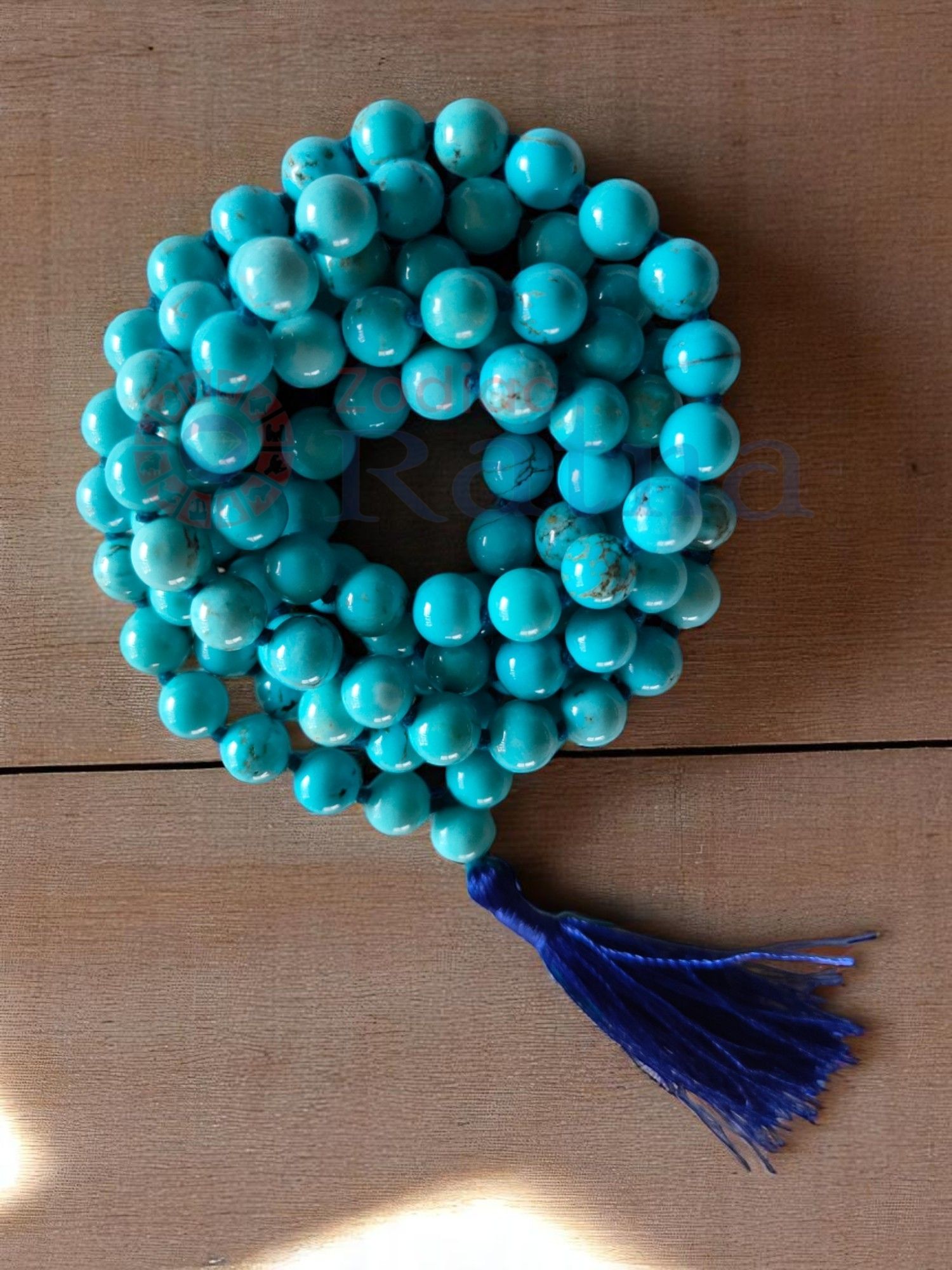 Firoza Mala for serenity, communication, and spiritual awakening by Zodiac Ratna