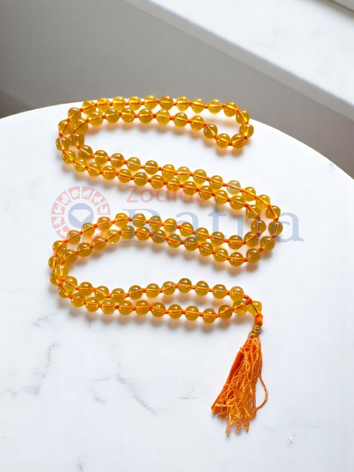 Handcrafted Citrine mala for manifestation and vitality