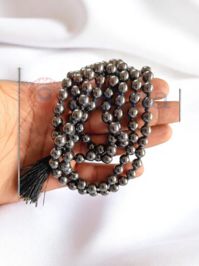 Hematite Mala for grounding, protection, and strength by Zodiac Ratna