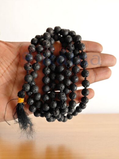 Lava Stone Mala for grounding, vitality, and spiritual strength