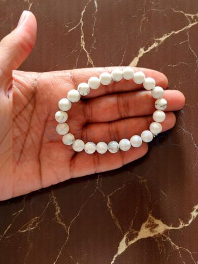 Serene calmness Howlite Bracelet crystal clarity Zodiac Ratna
