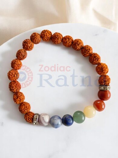 Unisex Rudraksha Seven Chakra Bracelet for meditation and balance