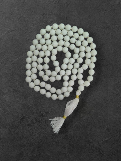 White Agate Mala