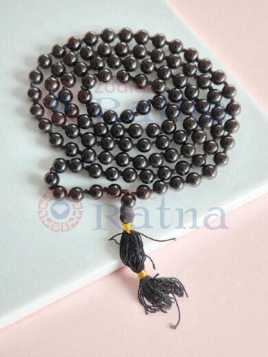 Zodiac Ratna Black Tourmaline Mala for spiritual shielding and resilience