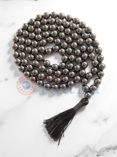 Zodiac Ratna premium Hematite mala for stability, focus, and abundance
