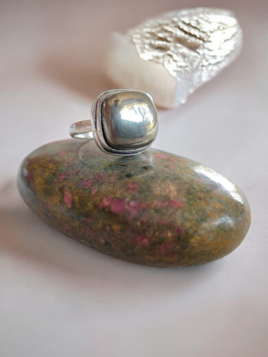 Pyrite Polish Ring-Square