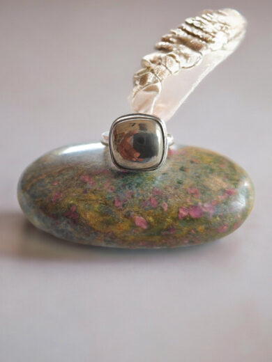 Pyrite Polish Ring-Square