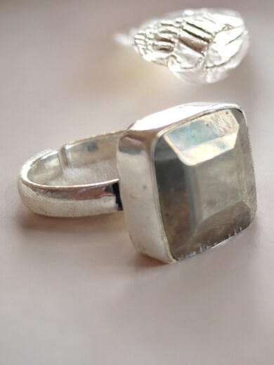 Pyrite Polish Ring-Square