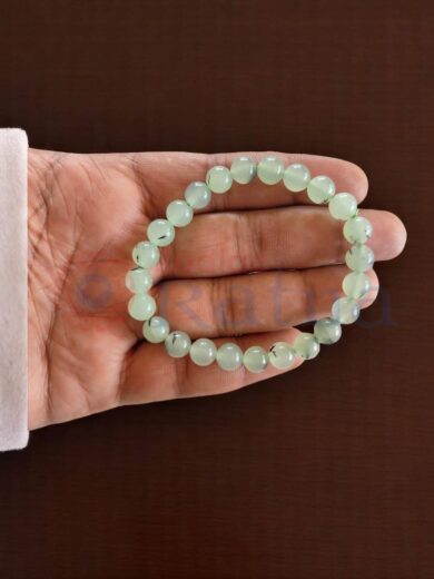 Unisex Prehnite bracelet for holistic wellness and spiritual growth
