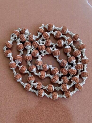 5 Mukhi Rudraksha Silver Mala – 7 MM