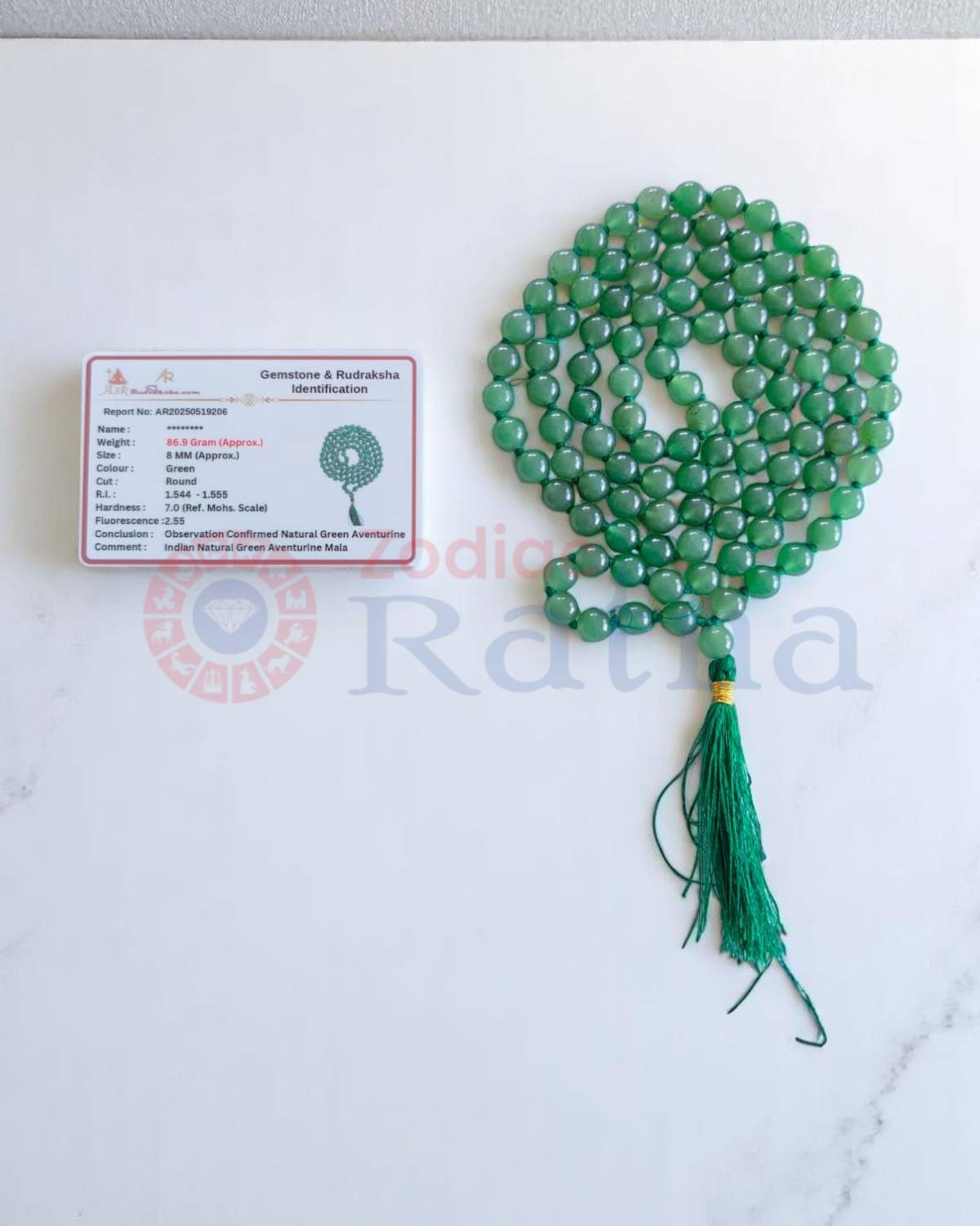 Green Aventurine Mala for abundance luck and heart chakra healing Zodiac Ratna