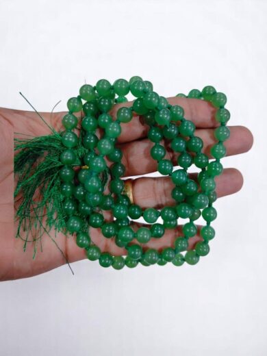 Prosperity gemstone mala promoting connection to nature and shielding negativity