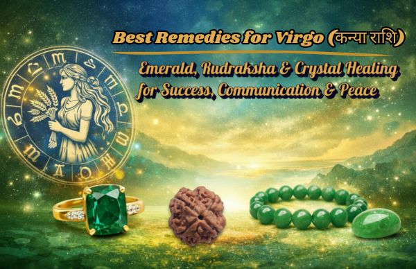 Best Virgo remedies using Emerald Panna, Rudraksha beads and healing crystals to strengthen Mercury Budha and improve career and communication