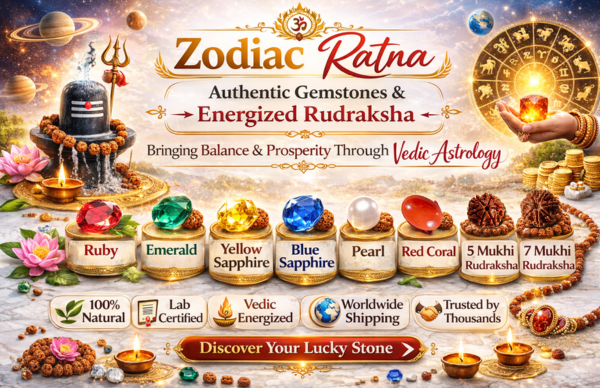 Complete Zodiac Remedy Guide 2026 – Lucky Stones & Rudraksha for All 12 Signs