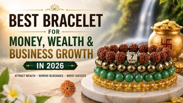 Best bracelet for money, wealth and business growth in 2026 with 7 Mukhi Rudraksha, Pyrite, Green Aventurine and Citrine