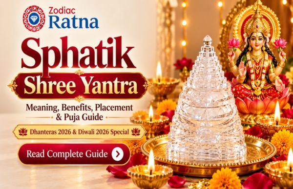 Sphatik Shree Yantra with Goddess Lakshmi and Diwali diyas for Diwali 2026 Puja